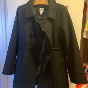 GAP - Black Pea Coat - Size 10